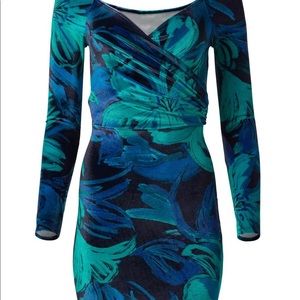Venus Floral Print Velvet Dress - Size S NWOT
